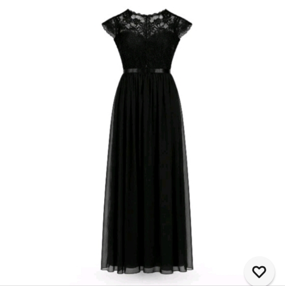 Miusol Dresses & Skirts - Miusol Black Lace Top Long Chiffon Skirt Dress Gown 2XL Gala Wedding Formal NEW